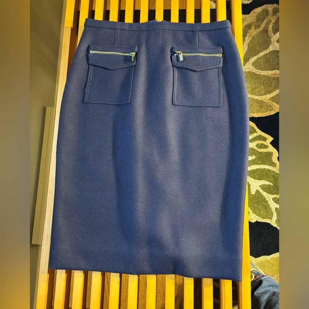J. Crew Blue Knee-Length Pencil Skirt for Work